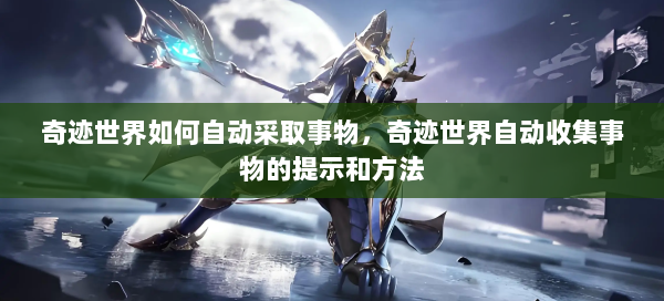 奇迹世界如何自动采取事物，奇迹世界自动收集事物的提示和方法  第2张